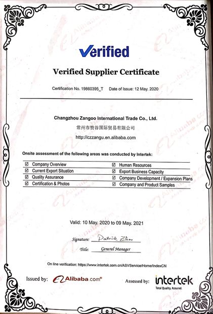 Китай Zangoo Auto Group Co., Ltd Сертификаты